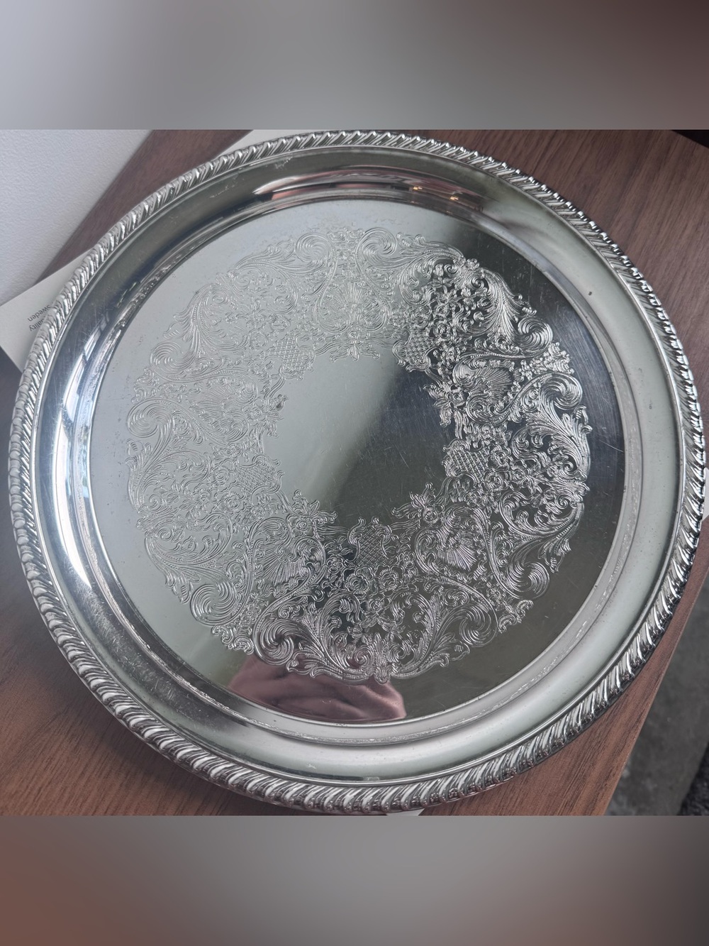 WM Rogers Silver Serving Plate